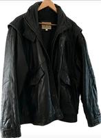 Vintage Leren Bomberjack Oversized 90s Maat L, Maat 52/54 (L), Zwart, Vintage, Ophalen of Verzenden