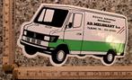 Vintage sticker vorm Mercedes Benz bus Ad Malisant Tilburg, Ophalen of Verzenden, Zo goed als nieuw, Overige typen