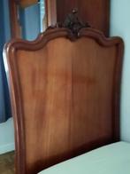 vintage 1 persoonsbed in mahonie en nachtkastje met marmer b, Antiek en Kunst, Antiek | Meubels | Bedden, Ophalen