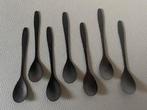 7 Zwarte theelepetjes van Stainless steel. Lengte 12 cm., Ophalen of Verzenden, Zo goed als nieuw, Overige materialen, Los bestek