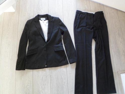 Dames pak Blazer & broek maat 38 merk H&M, zwart met licht k, Kleding | Dames, Jasjes, Kostuums en Pakken, Zo goed als nieuw, Kostuum of Pak