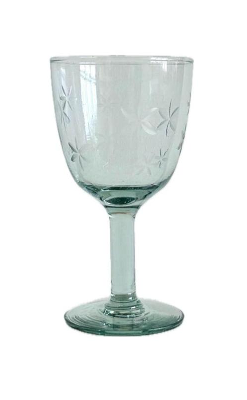 Groen Glas Starburst 13h Transparant  Gegraveerd Vintage, Antiek en Kunst, Antiek | Glas en Kristal, Ophalen