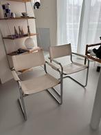 2 witte marcel breuer stoelen, Huis en Inrichting, Stoelen, Ophalen, Gebruikt, Wit, Metaal