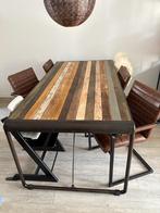 Slanke industriële eettafel, Ophalen, Gebruikt, 50 tot 100 cm, Vijf personen of meer