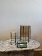 Vintage messing vitrinekastjes pronkkastjes goud antiek glas, Overige materialen, Vintage, Vintage, Zo goed als nieuw