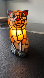 Tiffany Glas in Lood Kat Lamp, Ophalen of Verzenden, Zo goed als nieuw, Glas, Minder dan 50 cm