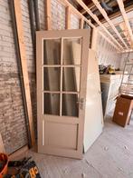 Hardhout deur met glas opknapper, Doe-het-zelf en Verbouw, Glas, 80 tot 100 cm, Gebruikt, Ophalen of Verzenden