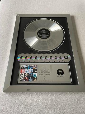 U2 Achtung Baby Platina Plaat beschikbaar voor biedingen