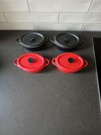 TGFF ovale gietijzeren ovenpannetjes (4), Ophalen of Verzenden, Gietijzer, Koekenpan of Braadpan
