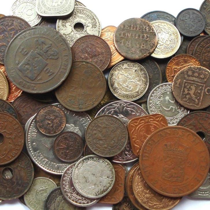 Nederland en NL overzee lot met 80 munten (oud en modern), Postzegels en Munten, Munten | Nederland, Zilver, Ophalen of Verzenden