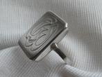 Antieke zilveren zegelring met de initialen  GW, Zilver, Ring, Verzenden