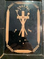 Antiek Frans Kruis Agnus Dei papierkunst volkskunst, Ophalen of Verzenden