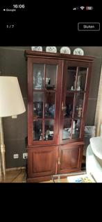 Mahonie vitrinekast, Huis en Inrichting, Ophalen, 50 tot 100 cm, 150 tot 200 cm, 25 tot 50 cm