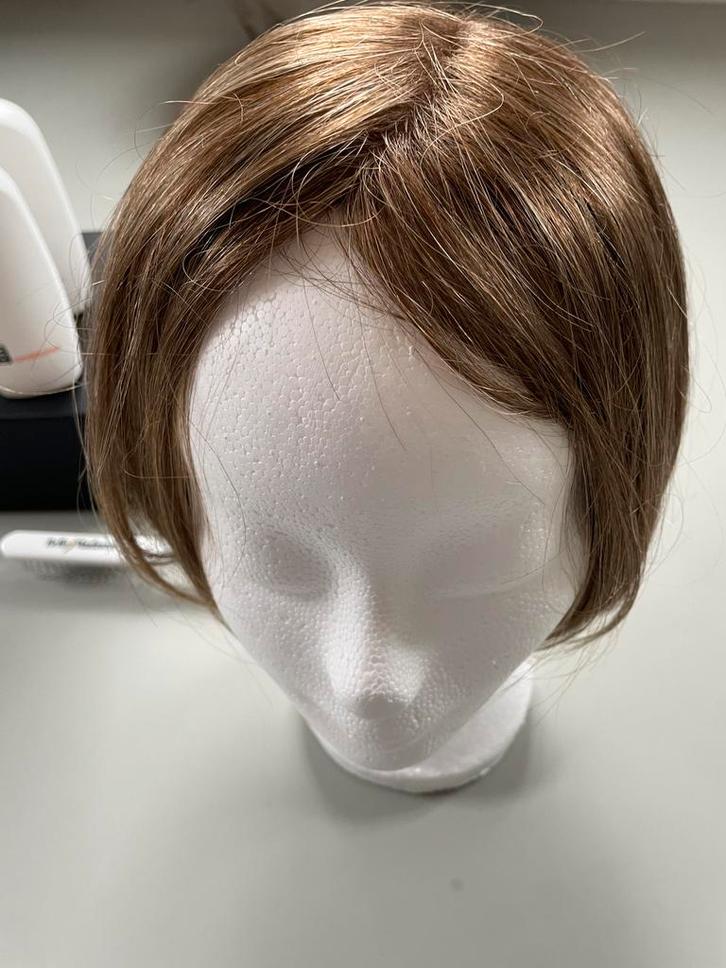 Pruik echt haar middenbruin korte bob, Sieraden, Tassen en Uiterlijk, Uiterlijk | Haarverzorging, Nieuw, Pruik of Haarverlenging