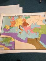 Oude wandplaat: De Islam en de Kruistochten, Gelezen, Ophalen of Verzenden, Landkaart, 1800 tot 2000