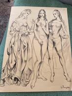 Originele litho - De Drie Gratiën - Léonard Foujita - 1960, Ophalen of Verzenden