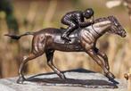 JOCKEY MET PAARD / beeld / brons, Dierenbeeld, Nieuw, Info@huisentuindecoratiemarie.nl, Huis en tuin decoratie marie