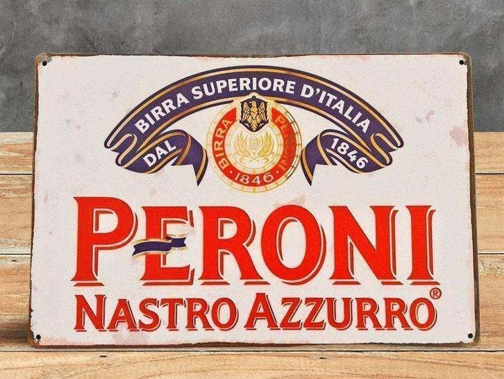 PERONI BIER Metalen Bord Reclamebord Retro pub bar reclame, Verzamelen, Biermerken, Nieuw, Reclamebord, Plaat of Schild, Overige merken