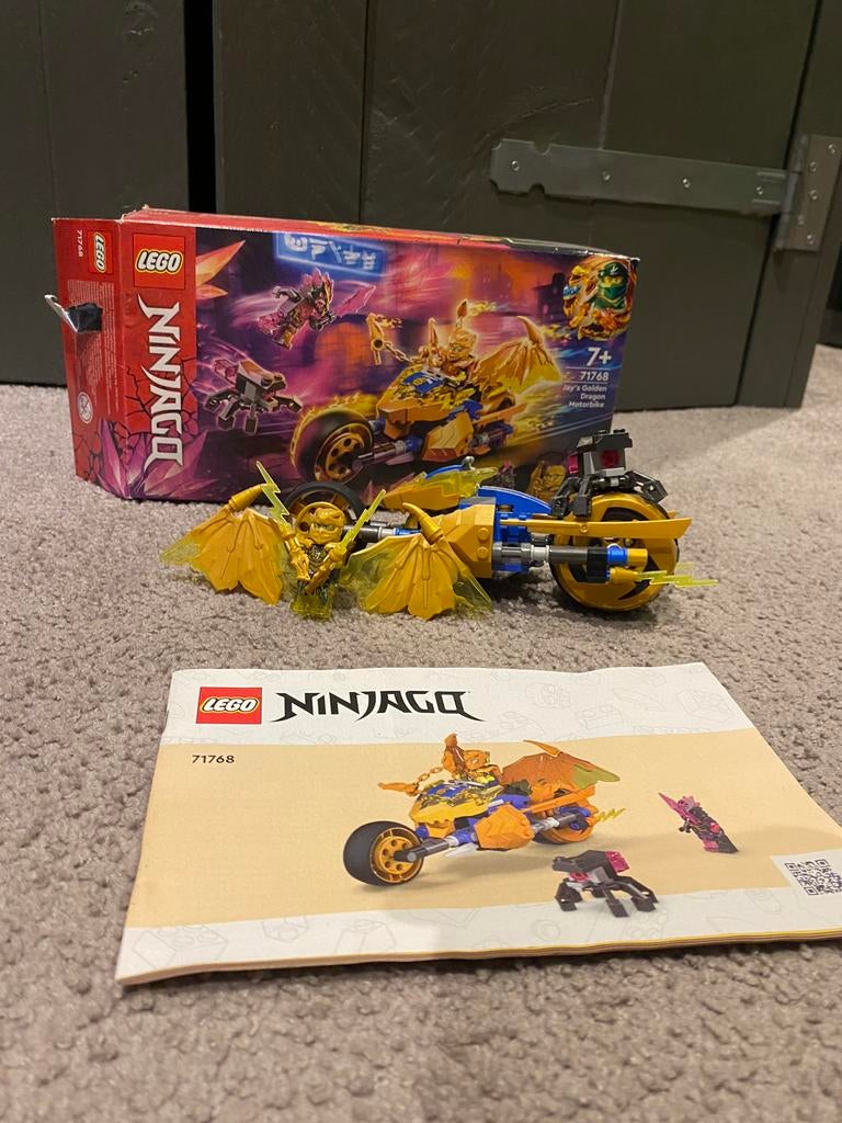 Lego Ninjago Jay's Gouden Drakenmotor 71768, Ophalen of Verzenden, Zo goed als nieuw, Complete set, Lego