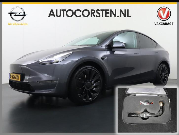 Tesla Model Y Long Range AWD 75kWh Trekhaak Lmv 20" Wrmtepom, Auto's, Tesla, Bedrijf, Te koop, Model Y, 4x4, ABS, Achteruitrijcamera