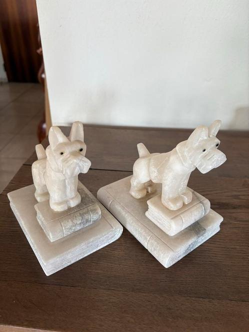 Albast Boeksteunen - Schotse Terriërs Vintage Set van 2, Antiek en Kunst, Kunst | Beelden en Houtsnijwerken, Ophalen