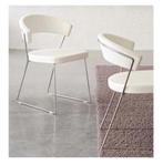 Calligaris leren stoelen per stuk €70, Wit, Leer, Ophalen of Verzenden, Zo goed als nieuw