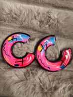 Vintage Oorbellen - Opvallend Design, Overige materialen, Ophalen of Verzenden, Roze, Met strass