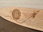 Bitcoin Crypto - XL Surfboard Decoratie Surfplank 150cm Hout, Huis en Inrichting, Woonaccessoires | Wanddecoraties, Ophalen of Verzenden