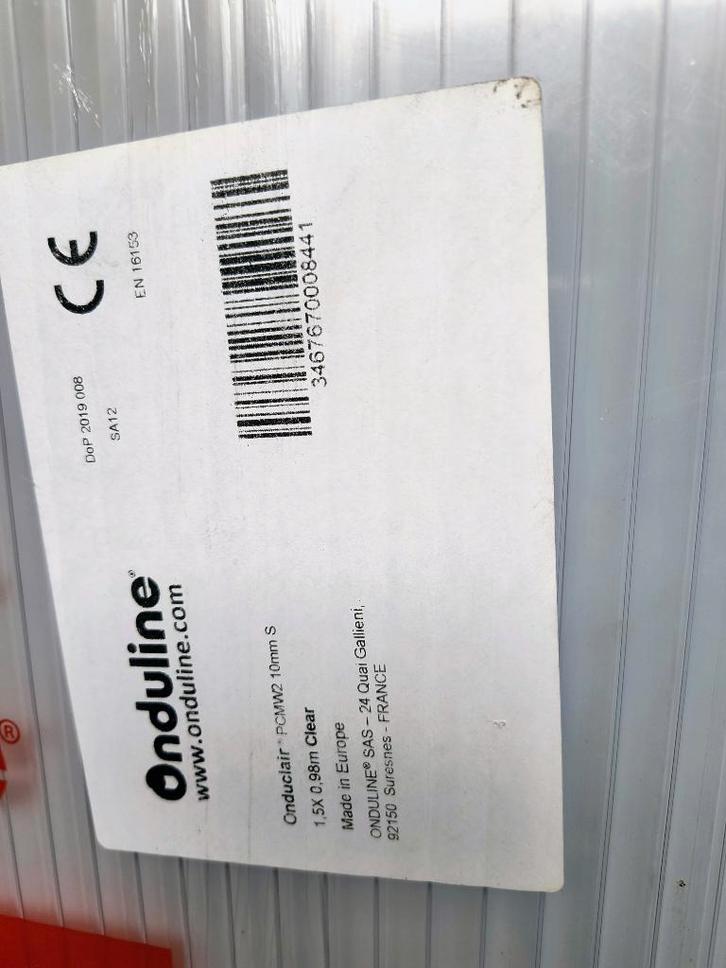 NWE GLASHELDERE POLYCARBONAAT SERREPLATEN 1500x980x10 mm, Tuin en Terras, Overkappingen, Nieuw, Veranda, Ophalen