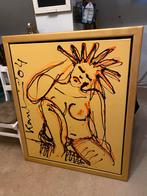 Originele Jacob Kanbier ,,Orange Girl’’ 120/100cm certificaa, Antiek en Kunst, Ophalen