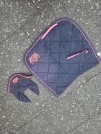 Dekje setje oornet donkerblauw full, Dieren en Toebehoren, Paarden en Pony's | Dekens en Dekjes, Ophalen of Verzenden, Zo goed als nieuw