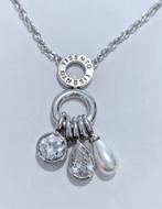 Mooie TI SENTO zilveren (925) ketting VASTE hanger 3 BEDELS, Sieraden, Tassen en Uiterlijk, Kettingen, Ophalen, Met edelsteen
