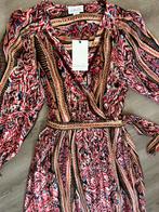 Cotton Club XS Boho lange jurk bruin rood print met kaartjes, Kleding | Dames, Jurken, Nieuw, Maat 34 (XS) of kleiner, Ophalen of Verzenden