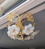 Vintage Plafondlamp  plafonnière murano bloemen lamp, Ophalen of Verzenden, Gebruikt
