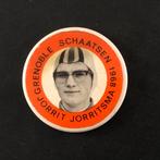 Button Grenoble 1968 Schaatsen Jorrit Jorritsma, Ophalen of Verzenden, Gebruikt, Sport, Button