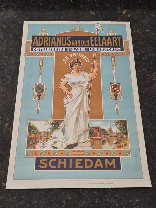 Affiche Adrianus van den Eelaart Schiedam, Antiek en Kunst, Kunst | Litho's en Zeefdrukken, Ophalen of Verzenden
