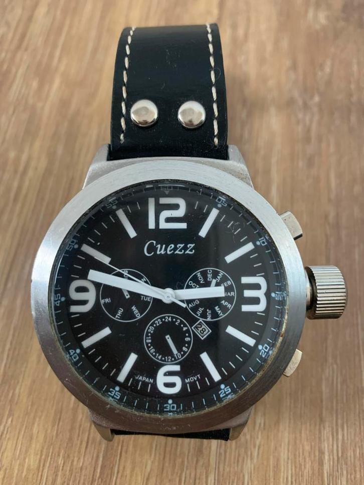 CUEZZ XXL Horloge - Stoer Design!, Sieraden, Tassen en Uiterlijk, Horloges | Heren, Gebruikt, Polshorloge, Overige merken, Staal