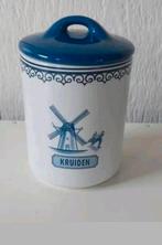 Hollands kruidenpotje met molen en schaatsers wit blauw  NL, Ophalen of Verzenden, Zo goed als nieuw, Overige materialen, Pot, Bus of Blik