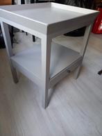 Leuk bijzettafeltje met dienblad bovenkant taupe, Ophalen, Gebruikt, 50 tot 100 cm, Rond