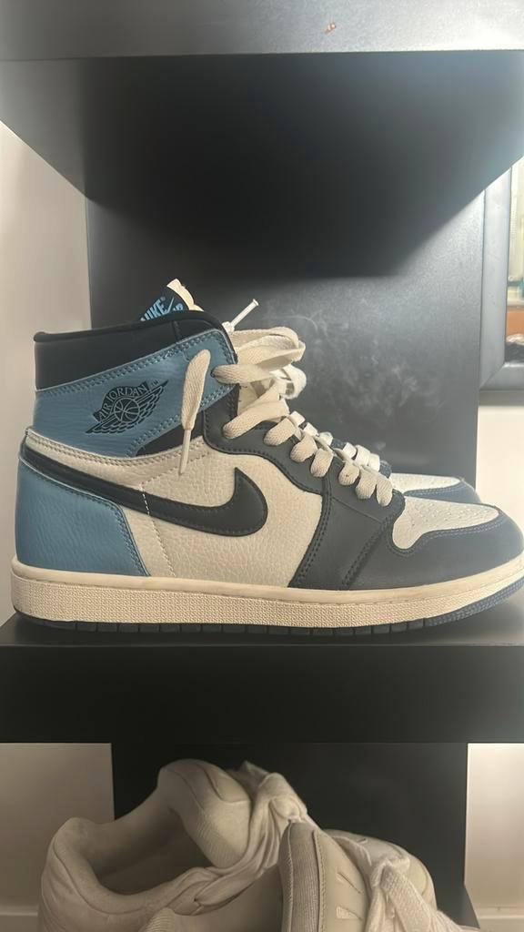 jordan 1 high obsidian maat 42,5, Kleding | Heren, Schoenen, Zo goed als nieuw, Sneakers of Gympen, Blauw, Ophalen of Verzenden