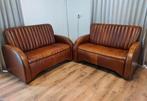2x leren sofa’s Jaguar, Huis en Inrichting, Banken | Sofa's en Chaises Longues, Ophalen, Zo goed als nieuw, Minder dan 150 cm