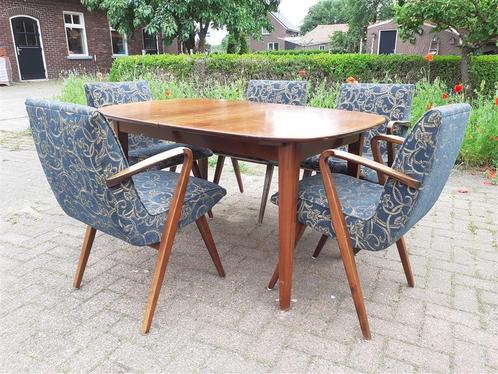 Complete eethoek '60s ( A.A. Patijn ) Retro/Vintage/Design, Huis en Inrichting, Complete eetkamers, Gebruikt, 4 tot 6 stoelen