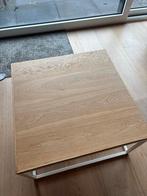 Salontafel, bijzettafel eiken blad wit stalen onderstel, Huis en Inrichting, Tafels | Salontafels, Ophalen, Gebruikt, 50 tot 100 cm