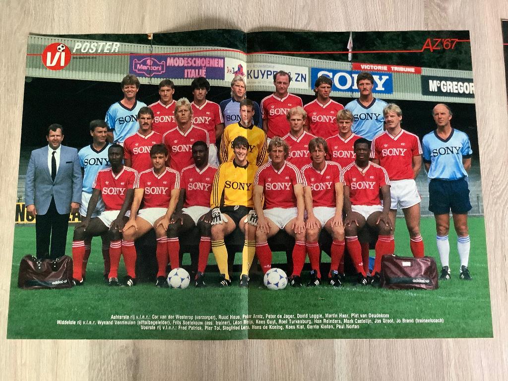 Poster AZ’67 Half Jaren 80, Verzamelen, Ophalen of Verzenden, Zo goed als nieuw, AZ, Poster, Plaatje of Sticker