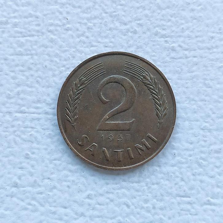 Letland 2 santimi 1937, Postzegels en Munten, Munten | Europa | Niet-Euromunten, Overige landen, Ophalen of Verzenden