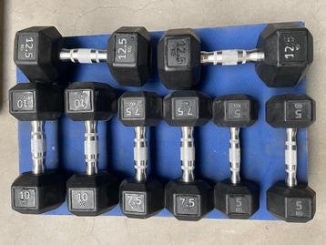 OPRUIMING! Technogym Hexagon Dumbbell set 5kg-12,5kg beschikbaar voor biedingen