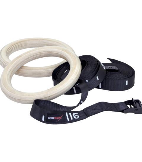 Crossmaxx Wooden Training Ring Set, Sport en Fitness, Fitnessmaterialen, Zo goed als nieuw, Overige typen, Ophalen of Verzenden