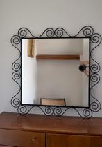 Vintage metalen spiegel, Ophalen, Minder dan 50 cm, Minder dan 100 cm, Rechthoekig