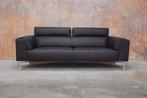 NIEUW beklede zwarte leren Leolux Howlo design bank, Driepersoons, 75 tot 100 cm, Ophalen of Verzenden, Zo goed als nieuw