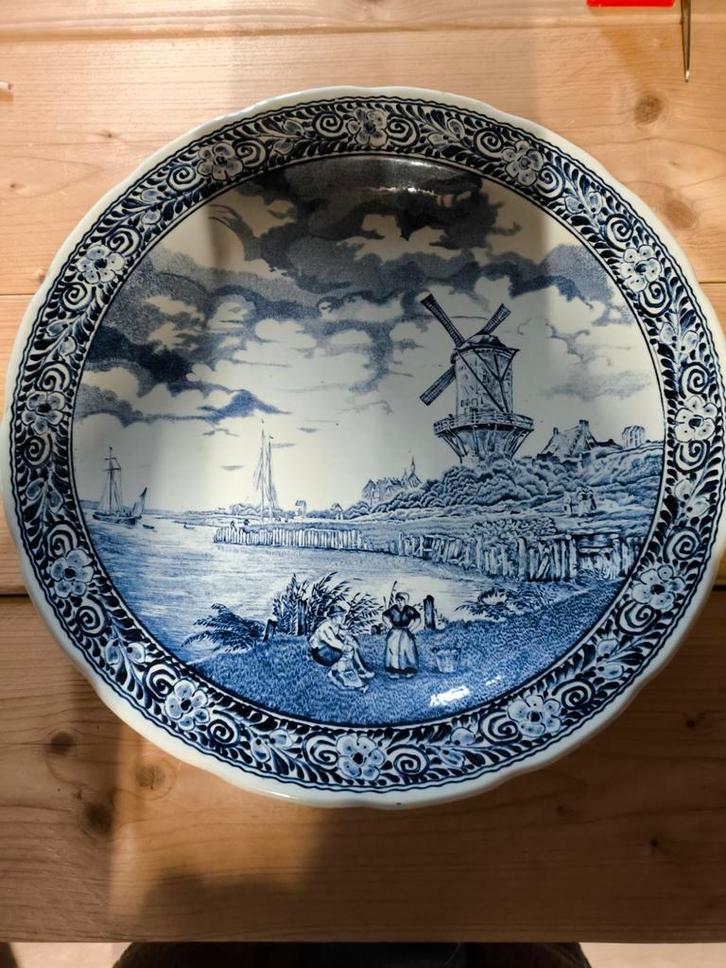 Delfts Blauw Wandbord Molen, Antiek en Kunst, Antiek | Wandborden en Tegels, Ophalen